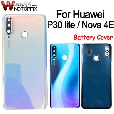 For Huawei P30 lite Back Battery Cover Door Rear Glass Housing Case New For Huawei Nova 4E Battery Cover With Camera Lens