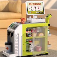 Cash Register Playset For Kids Simulation Money Scanner Play Foods Refrigerator Pretend Play Toys Gifts For Boys Girls