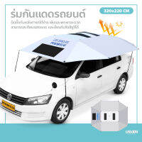 ร่มกันแดดรถยนต์ ที่บังแดดรถ Car Umbrella ร่มรถยนต์ โครงสีเหลือง รุ่นหนาพิเศษ สะท้อนแสงแดด กัน UV