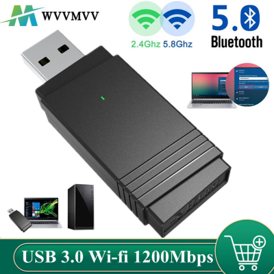 USB 3.0 Wi-fi 1200Mbps Adapter Dual Band 2.4Ghz5.8Ghz Bluetooth 5.0WiFi 2 in 1 Antenna Dongle MU-MIMO Adapter for PC Laptops