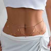 【YF】 PuRui Fashion Iced Out Rhinestone Women Belly Waist Chain Sexy Summer Bikini Accessories Body Jewelry Trendy Beach Ladies