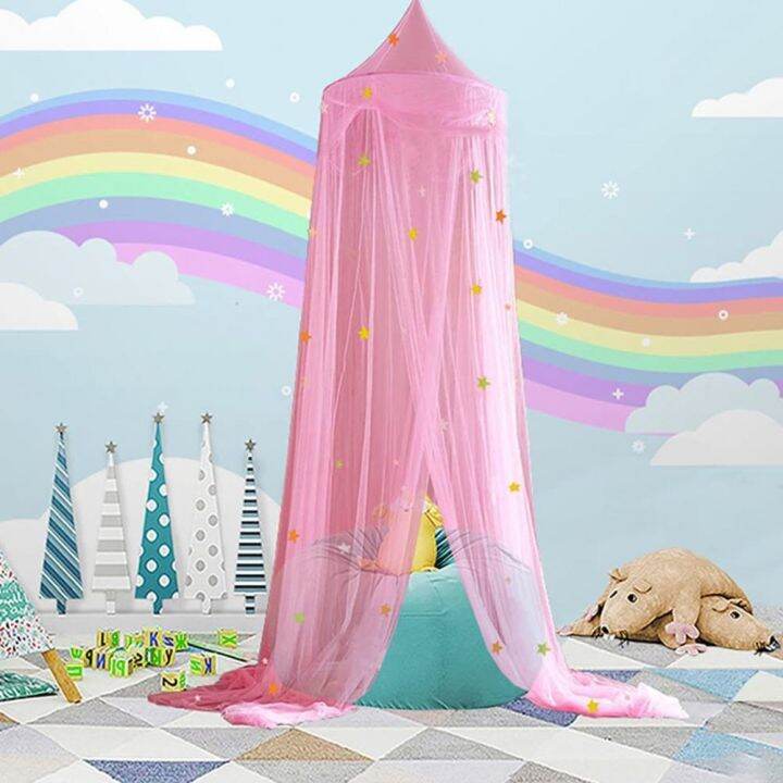 lz-1-set-convenient-bed-canopy-polyester-bedcover-curtain-glow-in-the-dark-protection-summer-girls-stars-bed-net-canopy