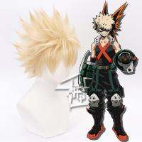 (S วิกผมคอสเพลย์) อนิเมะ My Hero Academia Bakugou Katsuki วิกผมคอสเพลย์ผมสีทองอ่อนทนความร้อนได้อุปกรณ์ประกอบฉากอุปกรณ์งานปาร์ตี้ฮาโลวีน