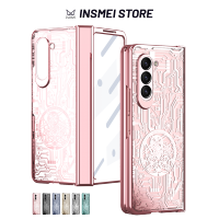 เคสสำหรับ Samsung Galaxy Z Fold 5 4 3 3แบบป้องกันแบบเกียร์กลฝาครอบพีซีชุบแบบใส [ปกป้องหน้าจอ] PK