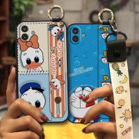 Durable Anti-dust Phone Case For Samsung Galaxy M13 5G/SM-M136B Anti-knock Original Cartoon Cover Wrist Strap Lanyard