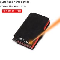 DIENQI Customize Anti Rfid Credit Card Holder Men Metal Smart Slim Wallet Bank Creditcard Holder Case with name dropshipping Card Holders