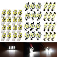 40pcs Car LED Reading Trunk Dome Footwell Mixed Xenon Canbus License Plate Lamps Mini Bulbs Interior Lights Kit Accessories Bulbs  LEDs  HIDs