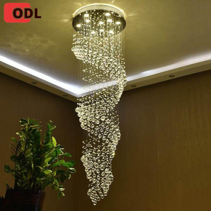 Odl Modern Crystal Chandelier For Spiral Interior Design Ladder Luxury 