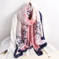 【CC】♤  Scarf Womens Luxury Design Silk Soft Muslim Headband Shawl Beach 85x180cm