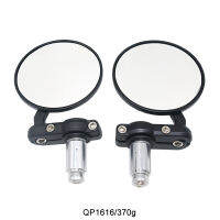 1 Pair Aluminum Alloy Modified Motorcycle Electric Car Universal Classic Retro Folding Black Round Handle Mirror