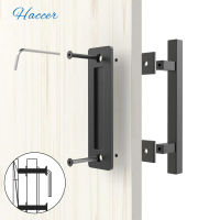 【cw】LWZH 12" Heavy Duty Pull Handle Sliding Barn Door Handle Flush Pull Set CarbonStainless Steel Square Shape Door Harare ！