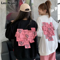 Laz Nigori เสื้อสเวตเชิ้ตผู้หญิง,เสื้อสเวตเตอร์ดีไซน์ใหม่ทรงหลวมลำลองเสื้อยืดแขนยาว