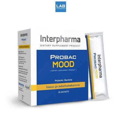 Interpharma Probac Mood 30 sachets/box โปรแบค มู้ด ผลิตภัณฑ์เสริมอาหาร 1 กล่อง บรรจุ 30 ซอง