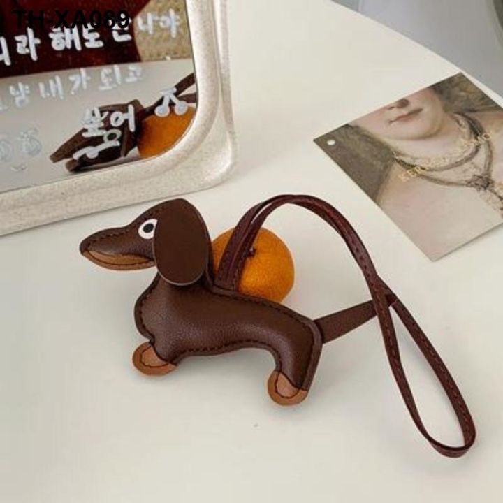 สไตล์เดียวกันสุนัขดัชชุนcharmกระเป๋าหนังจี้เชือกการ์ตูนลูกสุนัขcharm-key-chainอุปกรณ์เสริมจี้