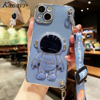 Kanavi ยางนิ่มแฟชั่นนักบินอวกาศเคสมือจับสำหรับโทรศัพท์มือถือสำหรับ Infinix Note 8i Note 10 Pro Note 11 Note 11 Pro Note 11 Pro Note 11S Note 12 G96 Note 12 Pro 4G Note 12 Pro Note 12 Pro Note 12 Pro 5G เคลือบหรูหรา TPU ฝาครอบโทรศัพท์มือถือพร้อมเชือกยาว