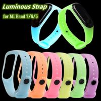 Luminous Wristband for Xiaomi Mi Band 7 6 5 Silicone Strap Replacement Bracelet for Xiaomi band7 miband6 Glowing In The Dark Smartwatches