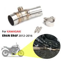 ER6N Motorcycle Exhaust Middle Link Pipe Muffler Slip-on Escape For Kawasaki ER6F ER 6N 6F Ninja650 Z650 Z Ninja 650 42mm