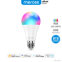 Meross Wi-Fi LED Smart Light Bulb หลอดไฟไวไฟ เปลี่ยนสีได้ 16 ล้านสี หลอดไฟอัจฉริยะ สั่งงานผ่านแอพ สั่งด้วยเสียงคุมผ่าน Siri / Apple HomeKit / Google / Alexa