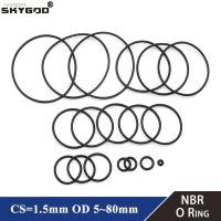 ✿♣❅ 50pc NBR O Ring Seal Gasket Thickness CS 1.5mm OD 5 80mm Nitrile Butadiene Rubber Spacer Oil Resistance Washer Round Shape Black