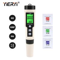 Yieryi Hydrogen Water Tester Monitor 4 in 1 H2 PH ORP TEMP Meter Reactive Oxygen Analyzer ATC 0-2400PPb for Aquariums Pools Spa