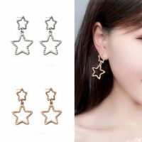 ex565 Korean Version Fashion Vintage Simple Punk Alloy Pentagram Stars Earrings Trend Women 39;s Jewelry Accessories