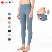 Nessaj Seamless สีทึบกางเกงผู้หญิงนุ่ม Naked-รู้สึกกีฬาเลกกิ้งฟิตเนสเอวสูงยืด Gym ถุงน่องสำหรับเล่นกีฬาฟิตเนสกางเกง