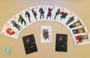 Thẻ bài tây tú lơ khơ in hình các siêu anh hùng Marvel nổi tiếng.