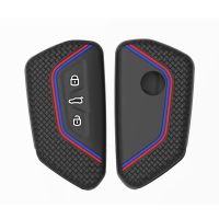 ▼☢☈ 3 Button Key Fob Cover for VW Golf 8 Skoda A8 Seat Leon Mk4 Silicone Key Fob Protective Cover Key Case for Car