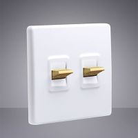 High Quality Retro Toggle White Switch Brass Lever Light Switch 1 2 3 4 Gang 2 Way Wall Power Switch Panel Push Button