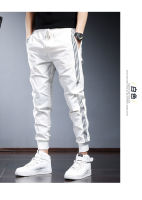 GISU MALL-Summer Thin Casual Pants Mens Fashion Stripe Sweatpants Korean Fashion Slim Fit  Nine point trousers man