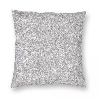 Silver Sparkles Square Pillowcase Polyester Linen Velvet Creative Zip Decorative Pillow Case Room Cushion Cover