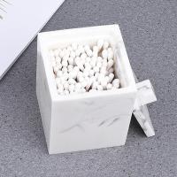 Dust Proof Marble Texture Resin Cotton Swab Lid Storage Box Canister Jar Makeup Pad Holder коробка для хранения