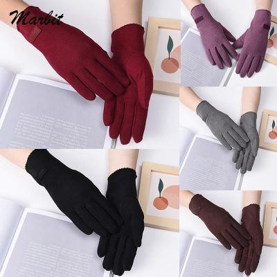 【CW】 Warm Thin Cashmere Cycling Drive Windproof Gloves Fashion Washnable Mittens