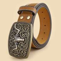 Mens Leather Belt Fashion Jeans Waistband Width:3.6Cm Length:110-120Cm