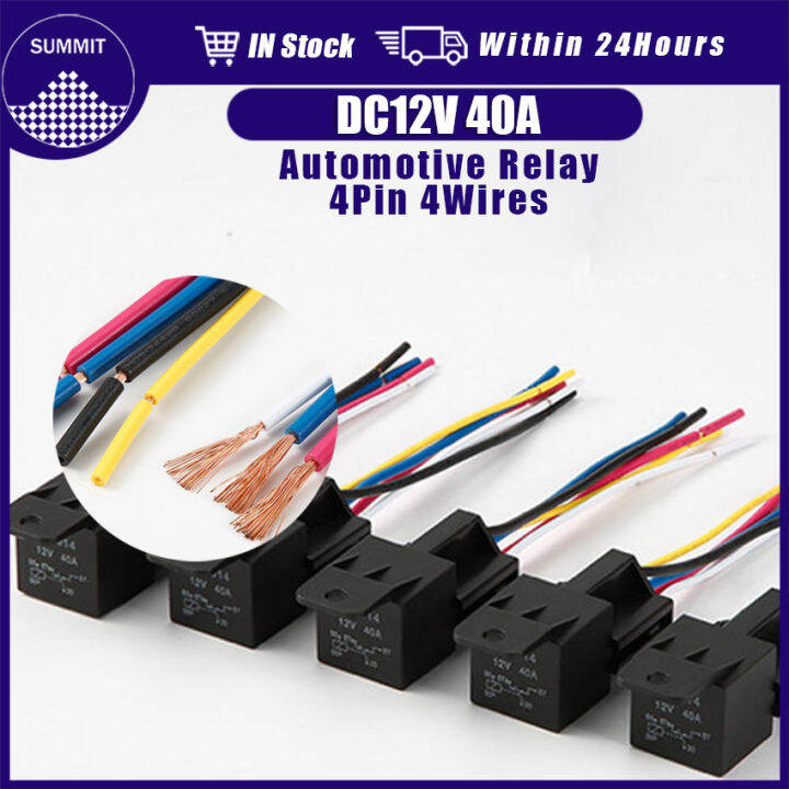 Automotive Relay With Socket JD1914 Universal 4 Pins 12v 40A Nylon ...