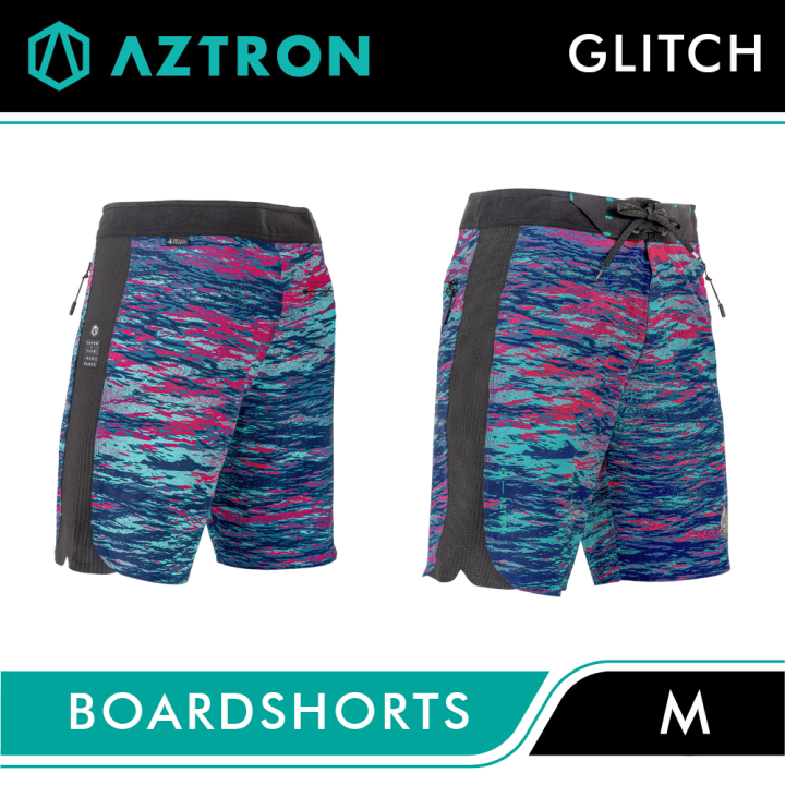 aztron-glitch-boardshorts-กางเกงขาสั้น-กางเกงกีฬา-กางเกงสำหรับกีฬาทางน้ำ-เนื้อผ้า-polyester-เนื้อผ้ายืดหยุ่นกระชับพอดี-ใส่สบาย