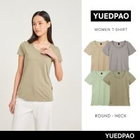 Yuedpao เสื้อยืดผู้หญิงคอกลม ทรงเข้ารูป ผ้านุ่ม ใส่สบาย เสื้อยืดสีพื้น เสื้อยืดผู้หญิง คอกลม Set Forest