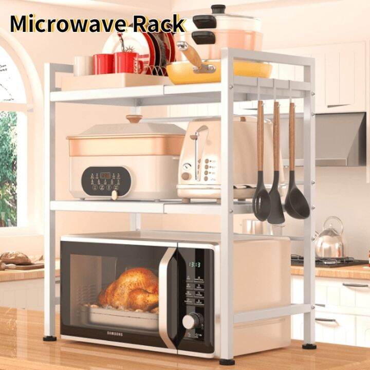 Kitchen Microwave Rack Adjustable Length And Height Commodity Shelf