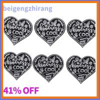 BEIGENGZHIRANG 6Pieces โพลีเอสเตอร์ แพทช์ shpe หัวใจน่ารัก หัวใจ shpe 32.8นิ้ว Black Love Badge เสื้อผ้าแพทช์ปักเหล็ก ไม่ซีดจางง่าย ตกแต่งเย็บบน/เหล็กบนแพทช์ สำหรับผู้หญิง