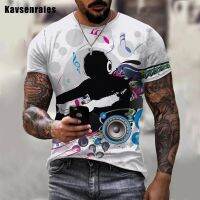 20232022 Summer Men Musical DJ 3D Printed  T-Shirt Boys Girls Fashion Street Trendy Oversized Short Sleeve O-Neck T-shirt