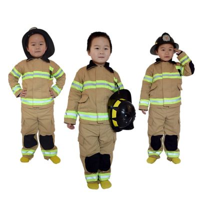 High Quality Kids Fireman Sam Cosplay Costumes Cotton Linen Fancy Halloween Party Firefighter Uniform Boys Role Play Work Wear