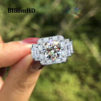 BloomHD แหวนนิ้วสำหรับทุกเพศที่สวยงามพร้อมประดับเพชรสวิสเงาสีเงินคุณภาพสูงแหวนแต่งงานสำหรับผู้ชายและผู้หญิงเครื่องประดับแบบใหม่