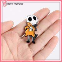 LUCKY HAIRACC ศิลปะ อุปกรณ์เสริมปลอกคอ สุขสันต์วันฮาโลวีน Lapel Pin The Exposed Clasp ของขวัญ ป้ายฟักทองหัวกะโหลก เข็มกลัดผี เคลือบฟัน แจ็คเก็ตเดนิม Lapel Pin