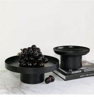 Round Black White Decorative Tray Storage Organizer ABS Tray Fruit Perfume Cosmetic Tray Home Decor Plates Simple Storage Plate Baking Trays  Pans