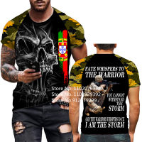 2023 new2022 Fashion Soldier Army Veteran 3D Print Portugal Flag T-shirts Summer Loose O-Neck Short Sleeve Casual T Shirt Men Tops