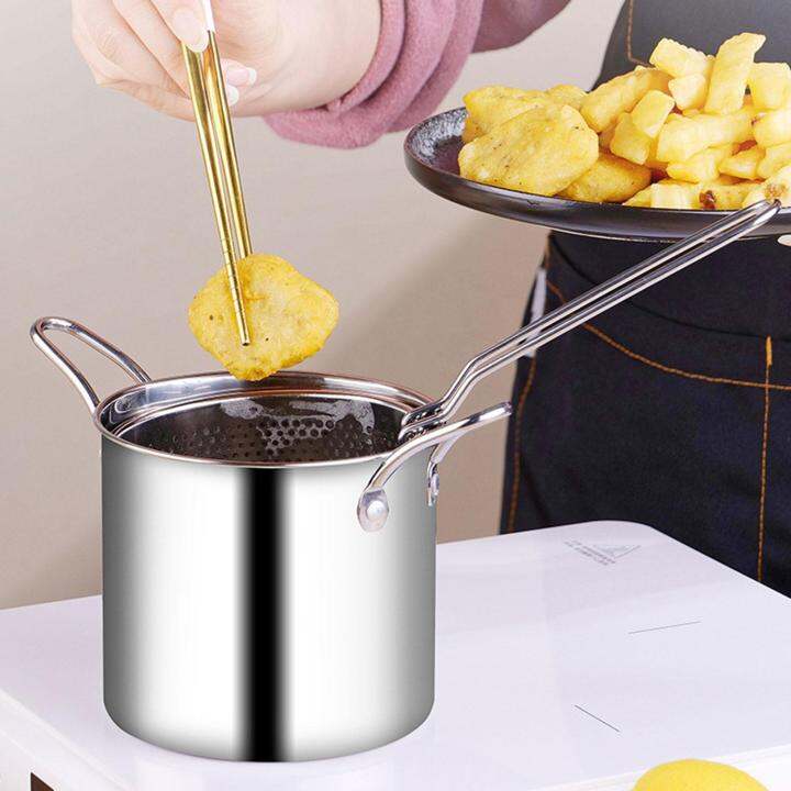 Aayang Stainless Steel Deep Fryer Pot Japanese Tempura Frying Pot for