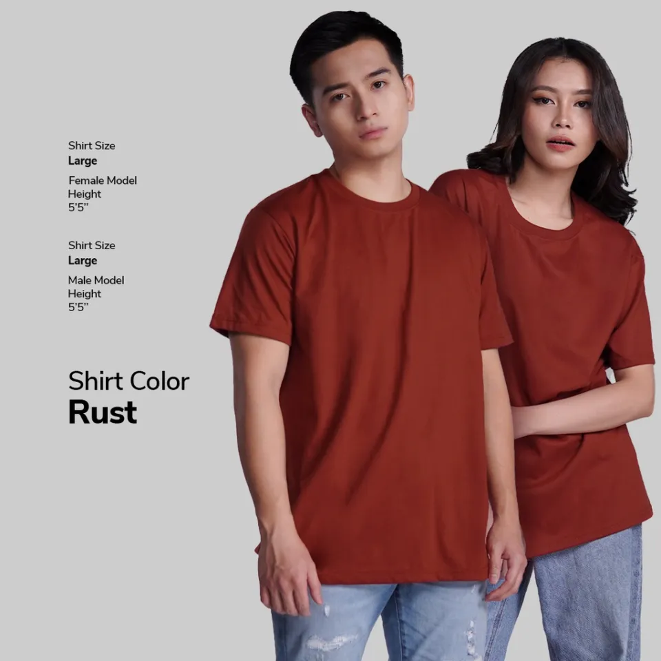 Infinitee Plain Tshirt Warm Colors Rust Cardinal Mustard Basic Casual  Cotton Shirt T Shirt Tees Tops The New