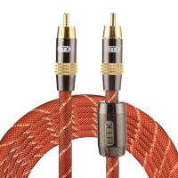 ZSYKD EMK Tz/ A 3M ชุบทอง OD8.0mm หัวโลหะ RCA ถึง RCA เสียบดิจิตัลซึ่งมีแกนร่วมสายเคเบิลเชื่อมต่อสายเคเบิล RCA เสียง/วิดีโอ