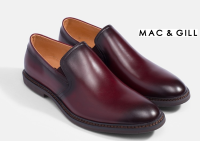 Mac&amp;Gill รองเท้าหนังแท้แบบ Slipon VENEZIA business Leather Loafer original 100% Burgundy red
