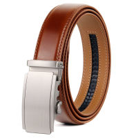 Fashion Mens Belts Genuine Leather High Quality Alloy Buckle Automatic Trouser Straps 35MM Width Brown Ratchet Belt TZP-QS011